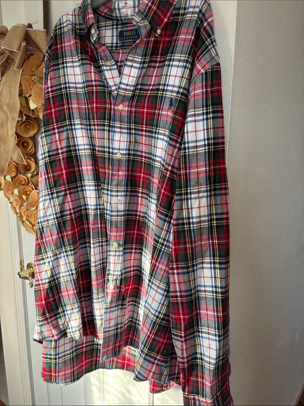 Polo Ralph Lauren Button Down Shirt Classic Fit XXL Plaid Tartan Flannel NWT